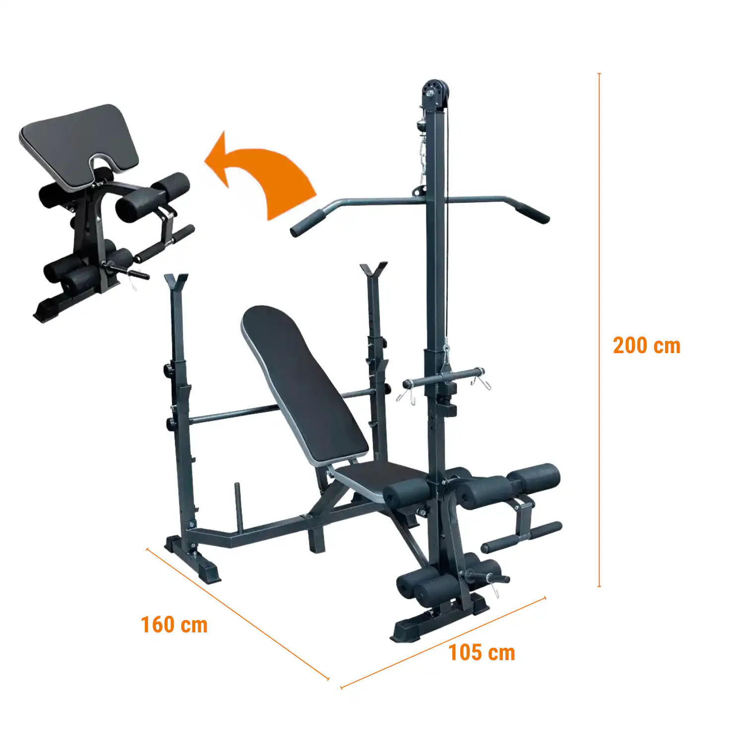 BANCA PLOMA CON RACK Y POLEA IMPORTADA - Imagen 3