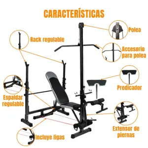 BANCA PLOMA CON RACK Y POLEA IMPORTADA - Imagen 3