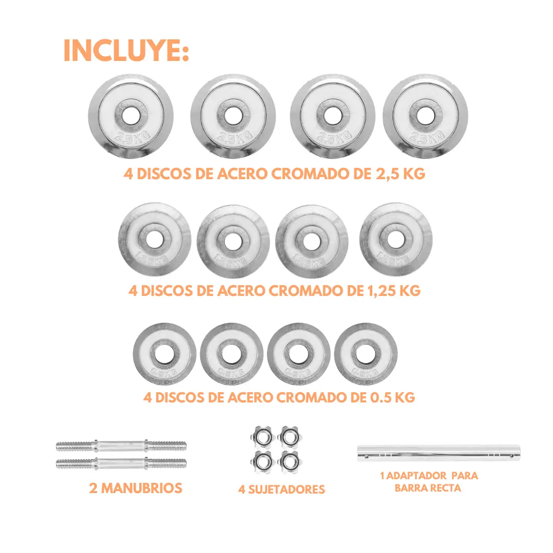 MALETIN DE MANCUERNAS 20KG CON ADAPTADOR - Imagen 3