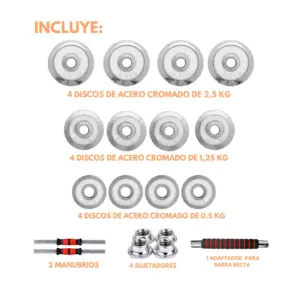 MALETIN DE MANCUERNAS 20KG CON ADAPTADOR - Imagen 4