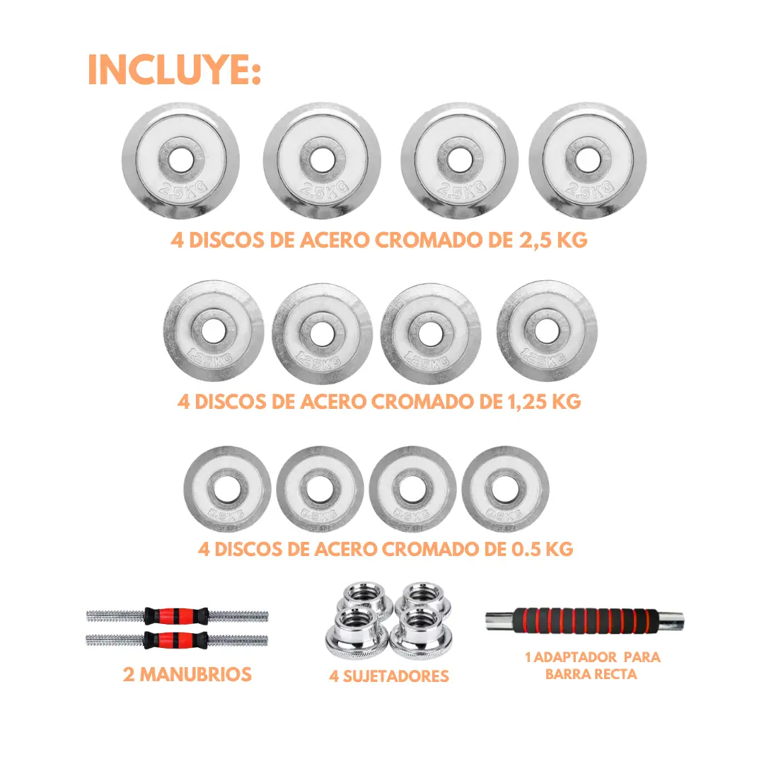 MALETIN DE MANCUERNAS 20KG CON ADAPTADOR - Imagen 4