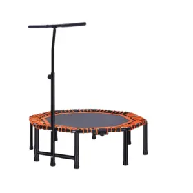 TRAMPOLIN HEXAGONAL CON SOPORTE 110CM X 125CM