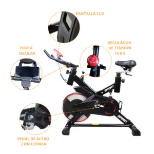 BICICLETA SPINNING DE 15KG  YL-700 - Imagen 3