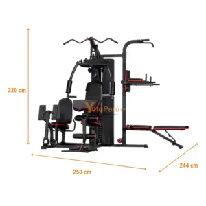 MINI GYM 3 ESTACIONES CON PRENSA MHG6320P (6 PIEZAS)