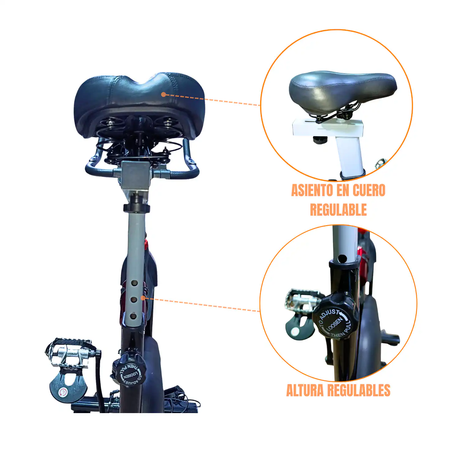 BICICLETA SPINNING DE 15KG PRO CON ACCESORIOS - Imagen 7