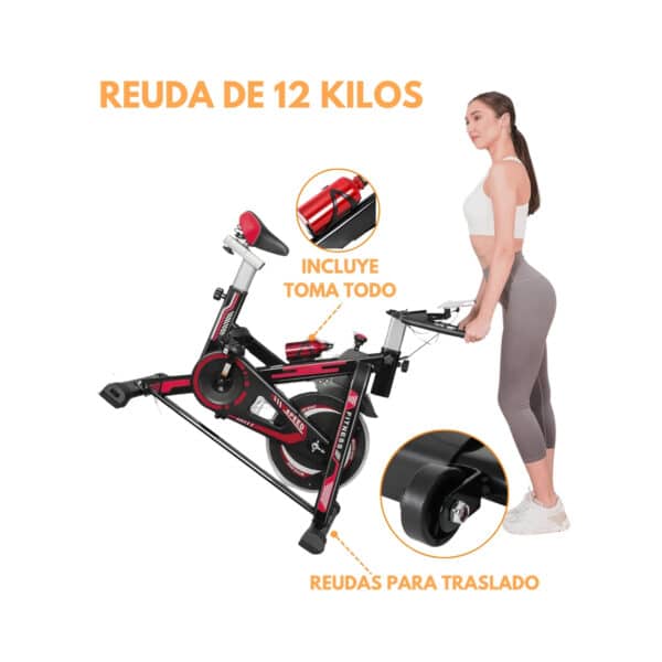 BICICLETA SPINNING DE 12KG MODELO BF800 - Imagen 8