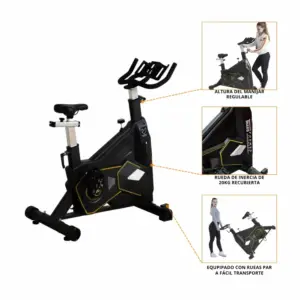 BICICLETA SPINNING DE 20KG PROFESIONAL TRANSFORMER BF SPG-1 - Imagen 5