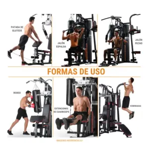 MINI GYM 3 ESTACIONES CON SACO DE BOX MHG6310P (6 PIEZAS) - Imagen 6