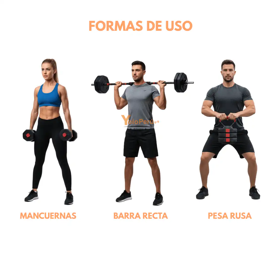 SET DE MANCUERNAS 50KG PVC HEXAGONAL CONVERTIBLE (PAQUETE + ACCESORIOS) - Imagen 6