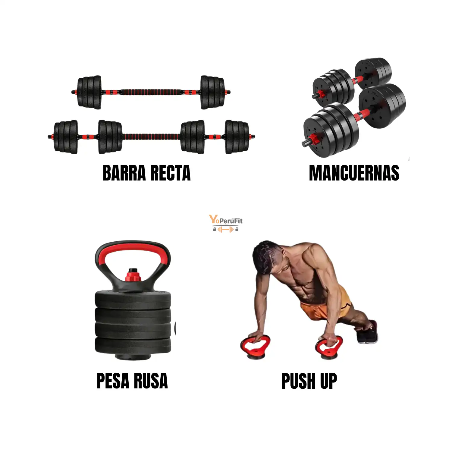 SET DE MANCUERNAS 40KG PVC CONVERTIBLE (PAQUETE + ACCESORIOS) - Imagen 4
