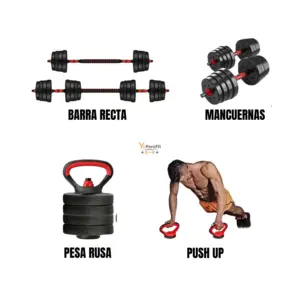 SET DE MANCUERNAS 40KG PVC CONVERTIBLE (PAQUETE + ACCESORIOS) - Imagen 3