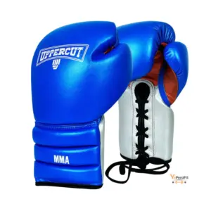 GUANTES DE BOX PROFESIONAL UPPERCUT CON TRENZAS AZUL (UPP-1006)