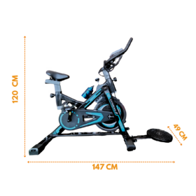 Alternative view of BICICLETA SPINNING DE 12KG AZUL HOME CON ACCESORIOS