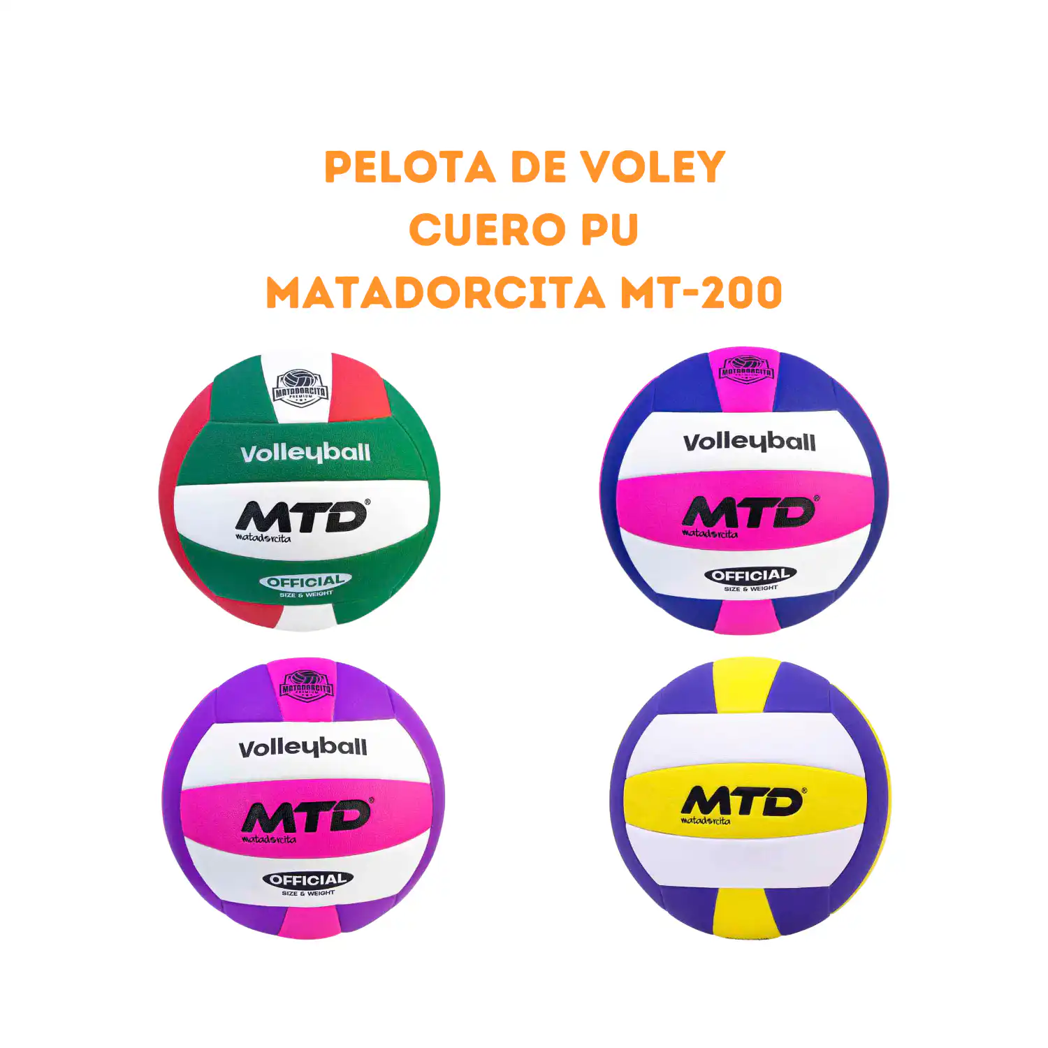 PELOTA DE VOLEY CUERO PU MTD (MT-200) - Imagen 2