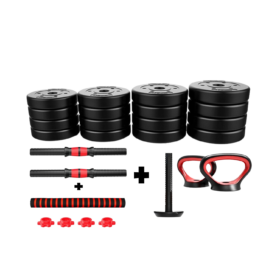 SET DE MANCUERNAS 30KG PVC CONVERTIBLE (PAQUETE + ACCESORIOS)