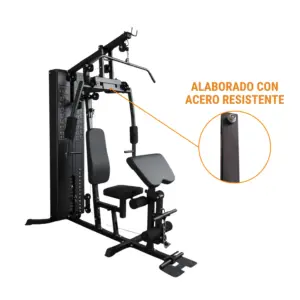 MINI GYM 75KG NEGRO TF (ASIENTO Y ESPALDAR REGULABLE) - Imagen 4