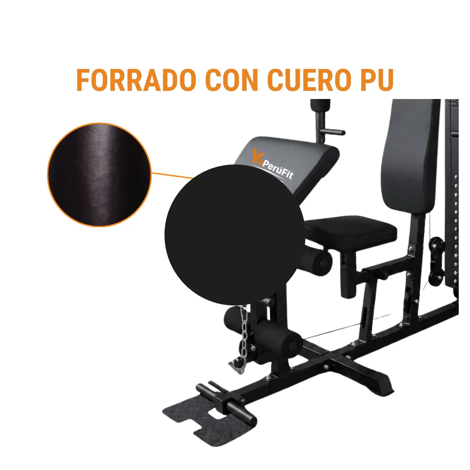 MINI GYM 75KG NEGRO TF (ASIENTO Y ESPALDAR REGULABLE) - Imagen 5