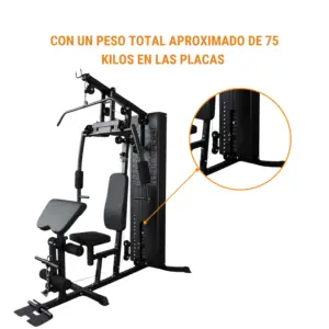 MINI GYM 75KG NEGRO TF (ASIENTO Y ESPALDAR REGULABLE) - Imagen 6