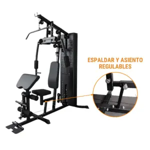 MINI GYM 75KG NEGRO TF (ASIENTO Y ESPALDAR REGULABLE) - Imagen 7