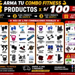 Combo Fitness 3 Productos por S/100 | Accesorios para Gimnasio en Casa