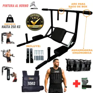Barra Multifuncional 15 en 1 yoperufit 250 Kg Dominadas + Chaleco de 10Kg + Tobilleras de 1Kg + Muñequera con Velcro