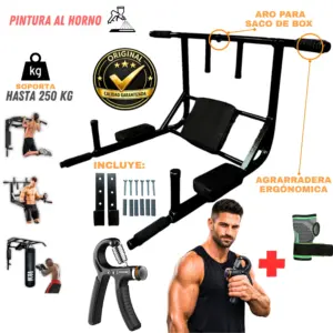 Barra Multifuncional 15 en 1 yoperufit 250 Kg Dominadas + Hand Grip Regulable + Muñequera con Velcro