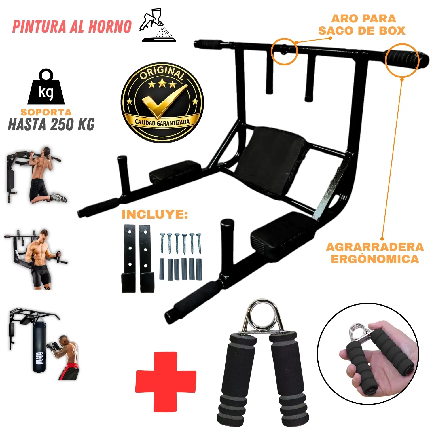Barra Multifuncional 15 en 1 yoperufit 250 Kg Dominadas + Hand Grip de Acero