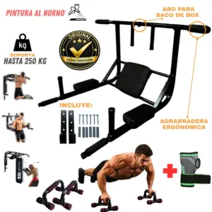 Barra Multifuncional 15 en 1 yoperufit 250 Kg Dominadas + Push Up PVC y Muñequera con Velcro