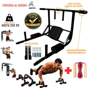 Barra Multifuncional 15 en 1 yoperufit 250 Kg Dominadas + Push Up Pvc + Salta Soga