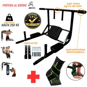 Barra Multifuncional 15 en 1 yoperufit 250 Kg Dominadas + Tobilleras con Velcro