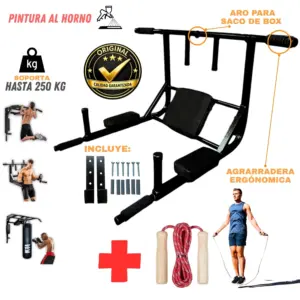 Barra Multifuncional 15 en 1 yoperufit 250 Kg Dominadas + salta soga
