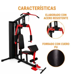 MINI GYM MHG6010A COLOR ROJO (72 KILOS) RF - Imagen 4