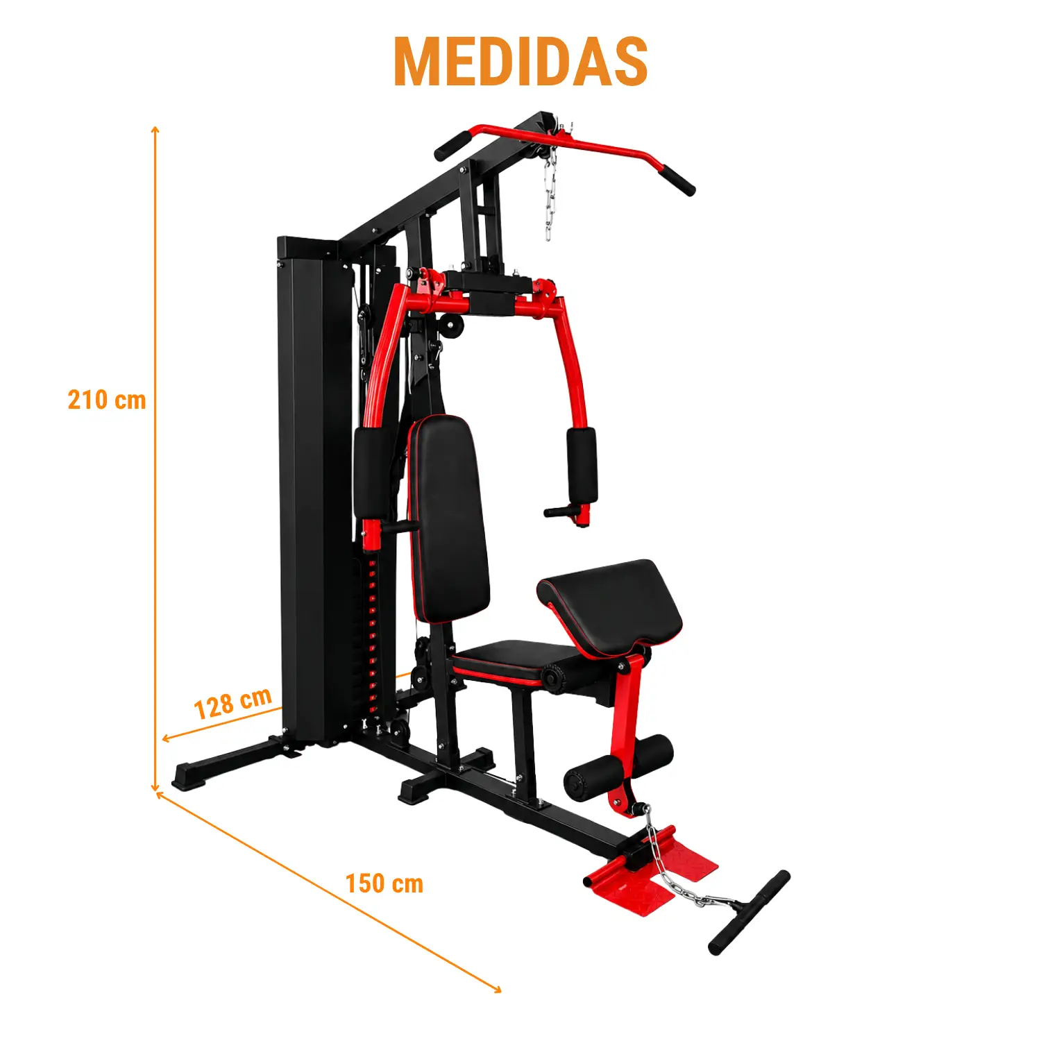 MINI GYM MHG6010C COLOR ROJO (72 KILOS) RF - Imagen 2