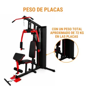 MINI GYM MHG6010A COLOR ROJO (72 KILOS) RF - Imagen 5