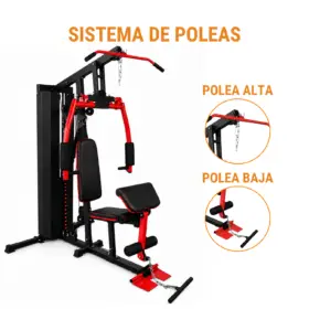 MINI GYM MHG6010A COLOR ROJO (72 KILOS) RF - Imagen 3