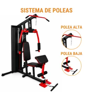 MINI GYM MHG6010A COLOR ROJO (72 KILOS) RF - Imagen 3