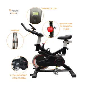 BICICLETA SPINNING DE 15KG MDK RF 780 - Imagen 3