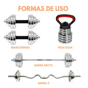 Alternative view of MALETIN DE MANCUERNAS 58KG CON ADAPTADOR Y ACCESORIOS