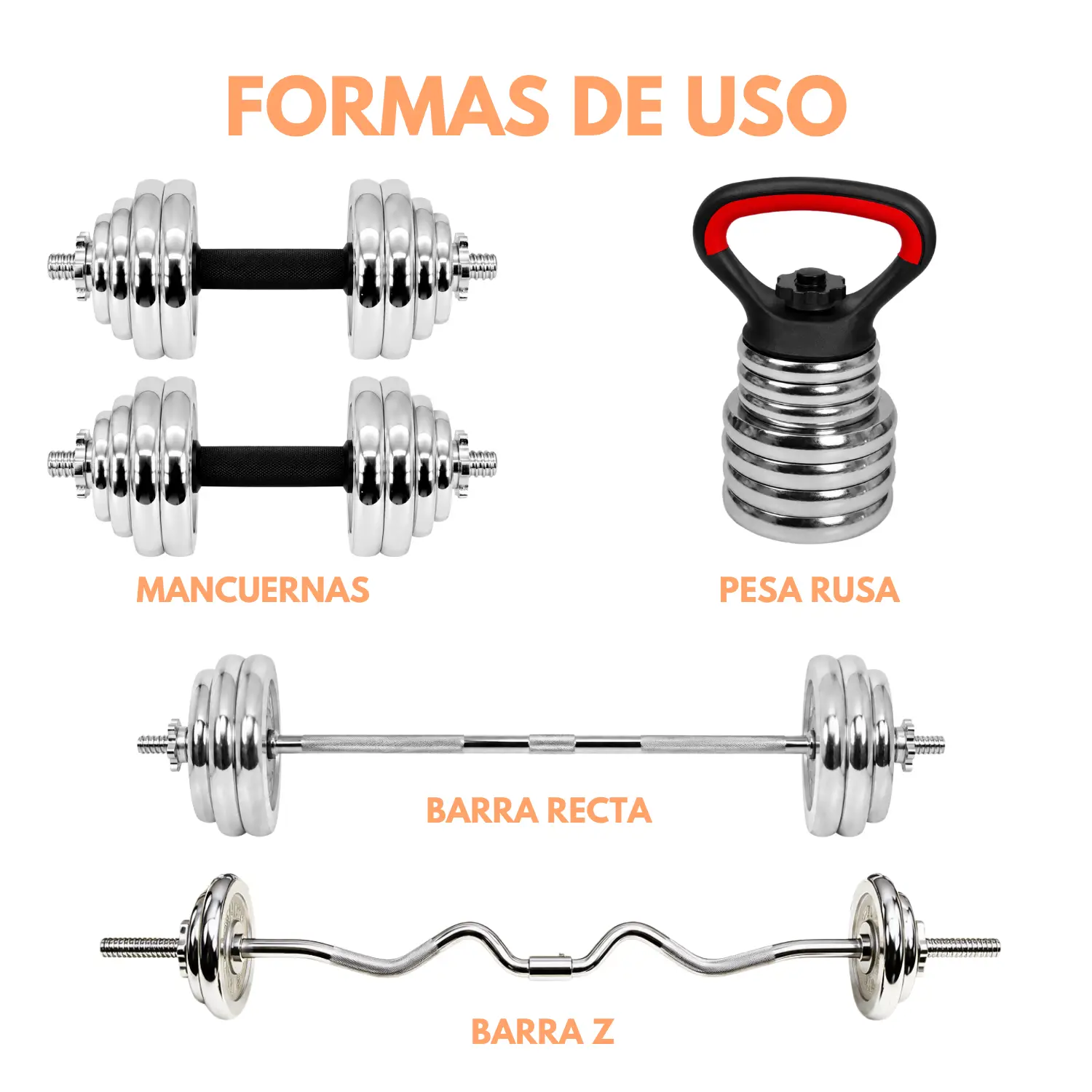 MALETIN DE MANCUERNAS 58KG CON ADAPTADOR Y ACCESORIOS - Imagen 2