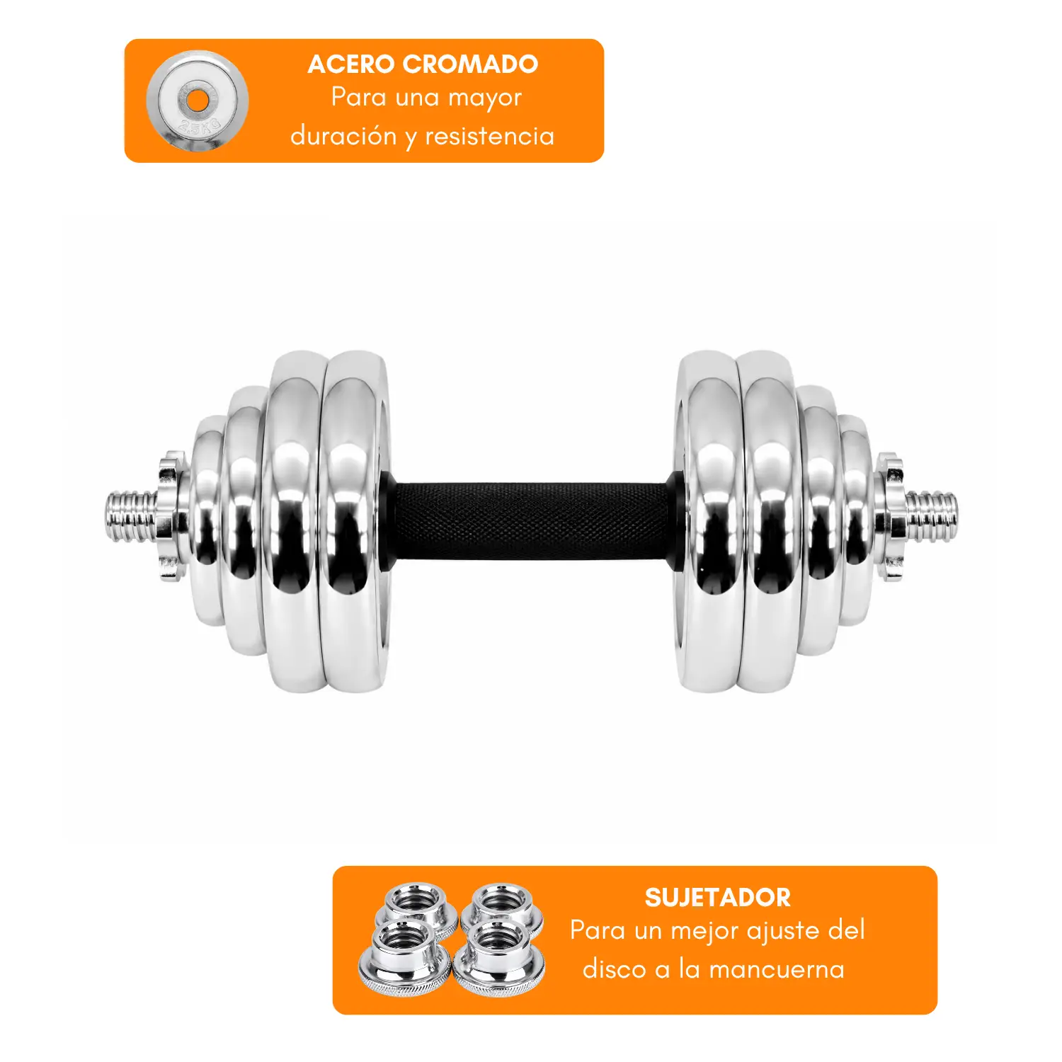 MALETIN DE MANCUERNAS 58KG CON ADAPTADOR Y ACCESORIOS - Imagen 4